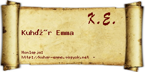 Kuhár Emma névjegykártya