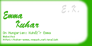 emma kuhar business card
